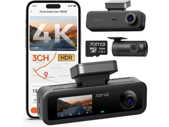 3-Channel Car Dash Camera — Dash Cam, 70mai