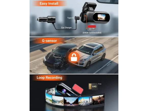 4K Front Dash Camera with 64GB Card — Dash Cam, Xelite