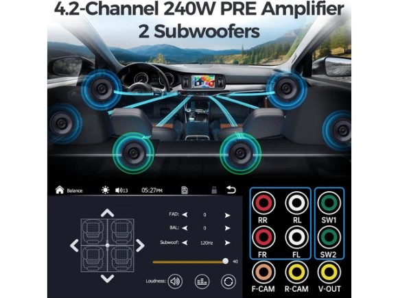 7-inch QLED Car Stereo with Wireless Apple CarPlay and Android Auto — Car Infotainment System, PLZ