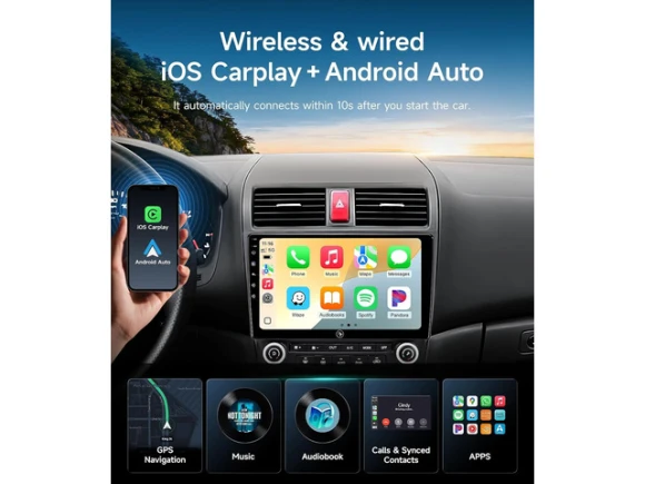 Car Radio with Wireless CarPlay and Android Auto — Car Infotainment System, Xelite
