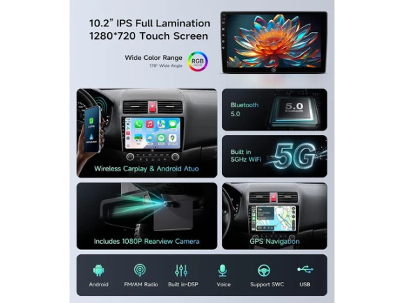Car Radio with Wireless CarPlay and Android Auto — Car Infotainment System, Xelite