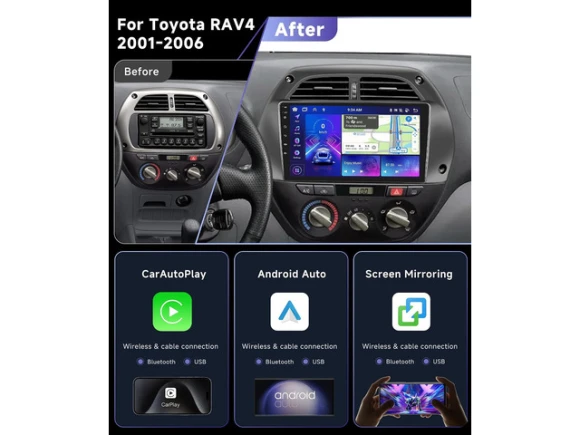 Car stereo radio for Toyota RAV4 2001–2006 — Car Infotainment System, Xelite