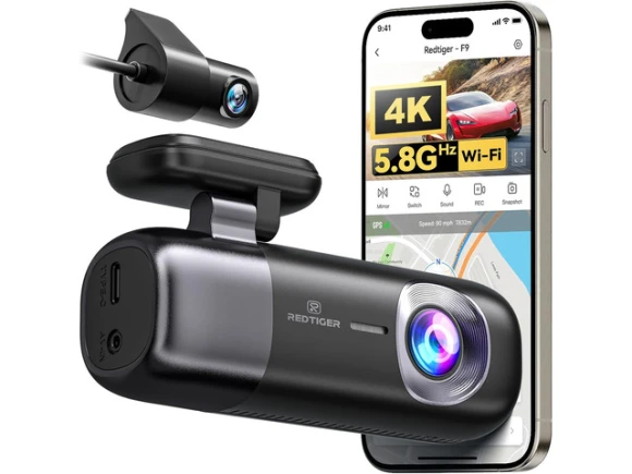Front and Rear Dash Camera, 4K Front and 1080P Rear — Dash Cam, REDTIGER