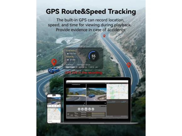 Front and Rear Dash Camera, 4K Front and 1080P Rear — Dash Cam, REDTIGER