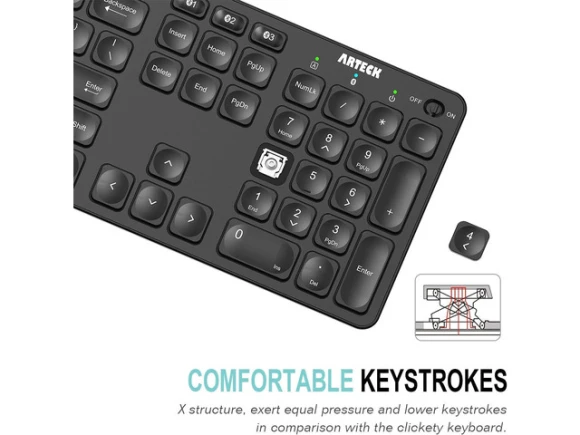 Full-Size Wireless Bluetooth Keyboard — Bluetooth Keyboard, Arteck