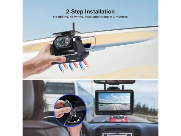Magnetic Wireless Backup Camera System with Dual Cameras — Backup Camera, VOONOA