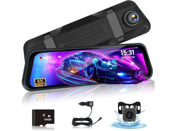 Rear-view Mirror Dash Camera with 64GB Card — Dash Cam, Xelite