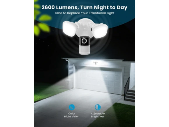 2K Floodlight Security Camera — Security Camera, iegeek