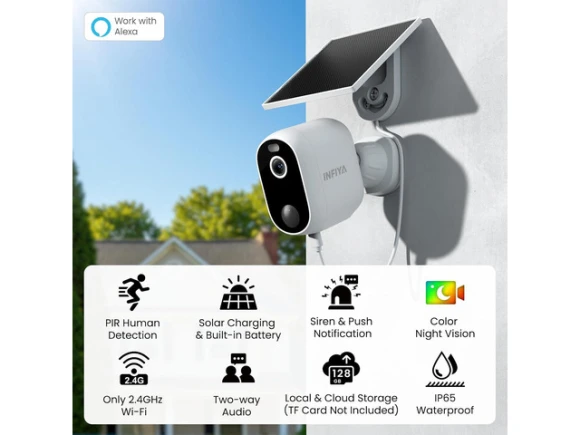 2K Solar and Battery Security Camera, 4-Pack — Security Camera, Trisvision