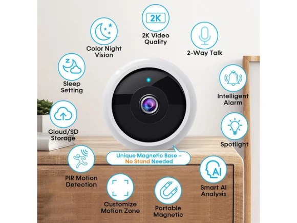 2K Wi-Fi Security Camera — Security Camera, AMTIFO
