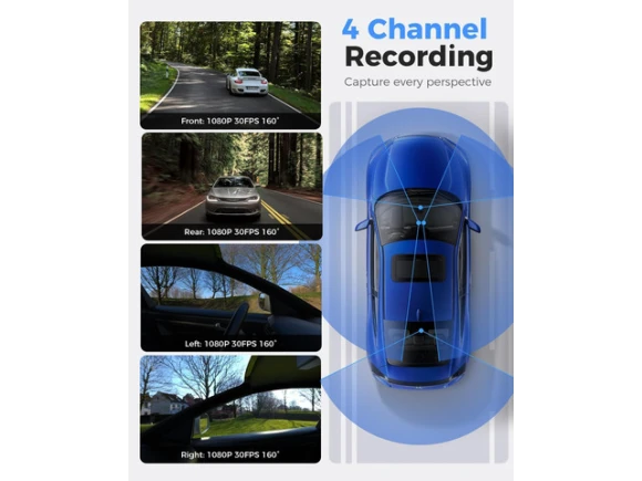 4-Channel Dash Cam with 128GB Card — Dash Cam, Xelite