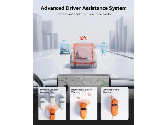 4K Mirror Dash Cam with ADAS and BSD — Dash Cam, WOLFBOX