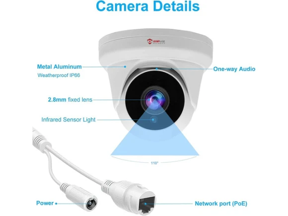 4MP PoE IP Turret Camera with Microphone — Security Camera, Anpviz