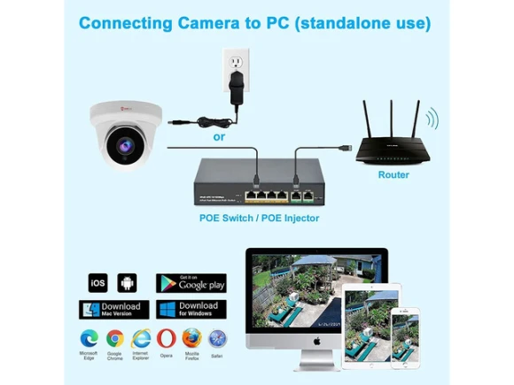 4MP PoE IP Turret Camera with Microphone — Security Camera, Anpviz