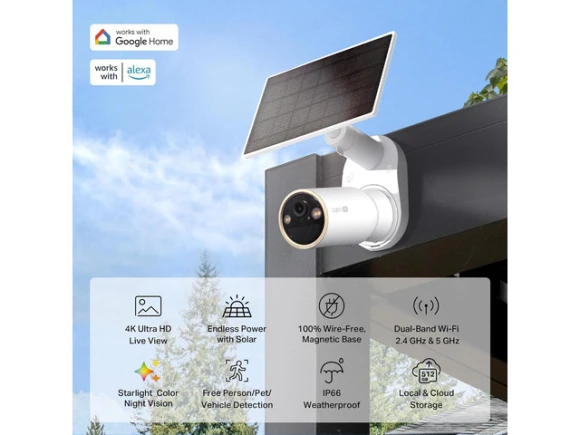 Outdoor Wireless Battery Security Camera with Solar Panel — Security Camera, Tapo
