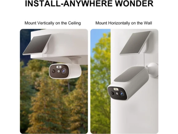 Solar Outdoor Security Camera, 4 Cameras, 2K — Security Camera, Trisvision