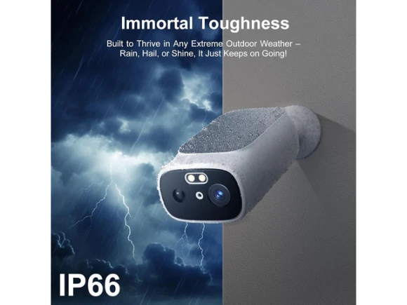 Solar Outdoor Security Camera, 4 Cameras, 2K — Security Camera, Trisvision