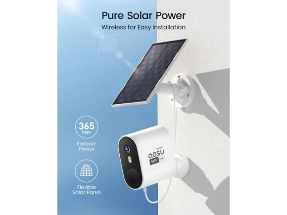 Solar Security Camera System — Security Camera, AOSU