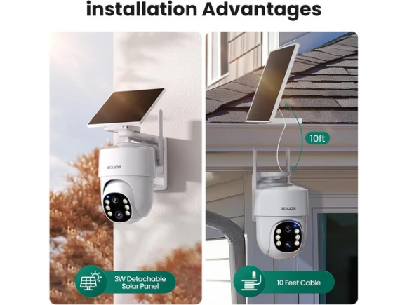 Wireless Outdoor Security Camera, 4 Cameras — Security Camera, SOLIOM
