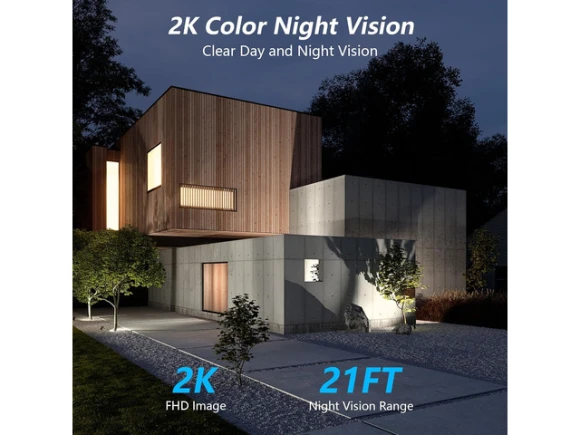 Wireless Outdoor Security Camera, Dual Lens, 2K, White, 2-Pack — Security Camera, Wansview
