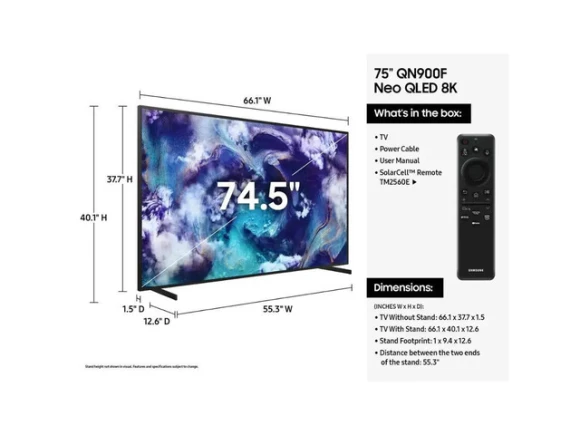 75-inch 8K Neo QLED Mini LED Television — Smart TV, Samsung
