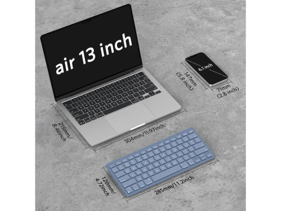 Blue Wireless Keyboard for MacBook Pro, MacBook Air, and iMac — Bluetooth Keyboard, OMOTON