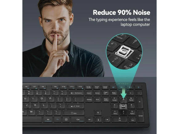 Full-Size Wireless Keyboard — Bluetooth Keyboard, TECKNET