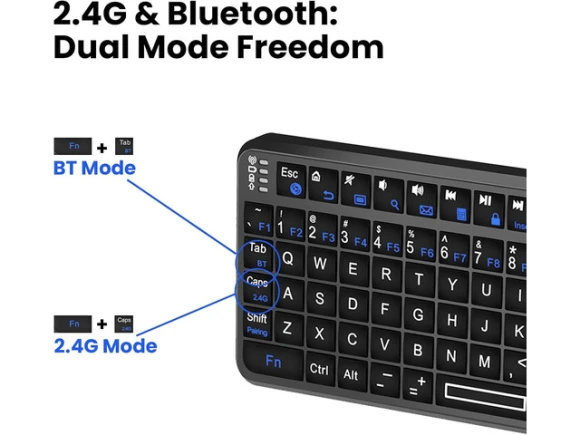 Mini Keyboard with Touchpad — Bluetooth Keyboard, TAURKENAM