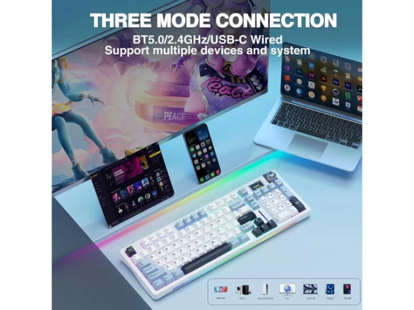 S98 Pro Wireless Mechanical Keyboard — Bluetooth Keyboard, AULA