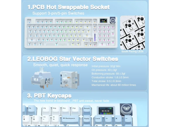 S98 Pro Wireless Mechanical Keyboard — Bluetooth Keyboard, AULA