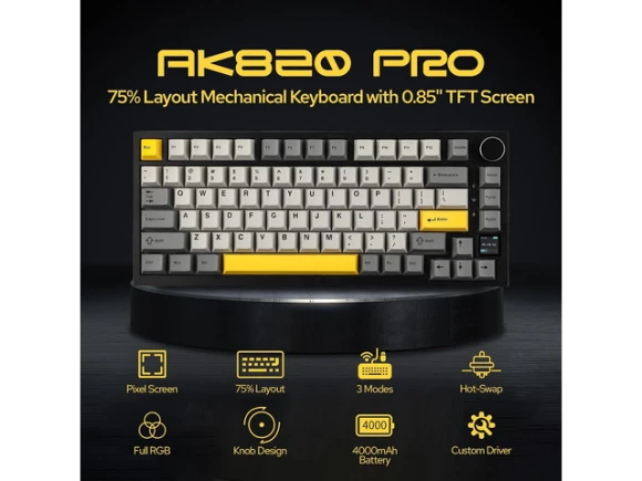Wireless mechanical keyboard with TFT display and knob — Bluetooth Keyboard, EPOMAKER