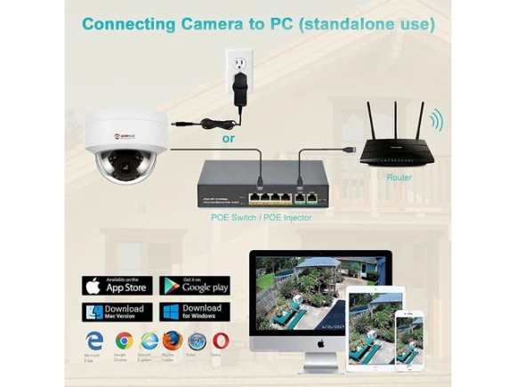 4 MP PoE IP Dome Security Camera with 2.8 mm Wide-Angle Lens — Security Camera, Anpviz