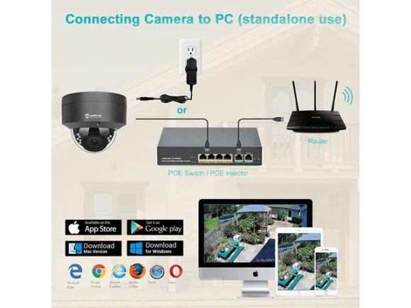 5MP Outdoor Vandal Dome PoE IP Security Camera — Security Camera, Anpviz