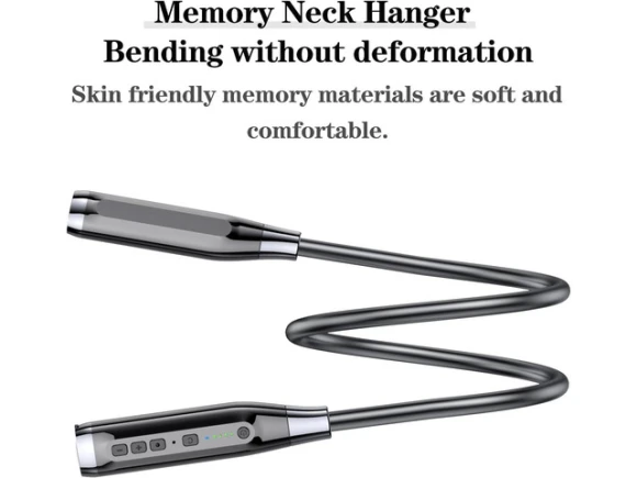 Black Neckband Bluetooth Headphones — Wireless Earbuds, Trisvision