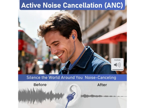 Bluetooth Neckband Earbuds, Blue, 3-Pack — Wireless Earbuds, Trisvision