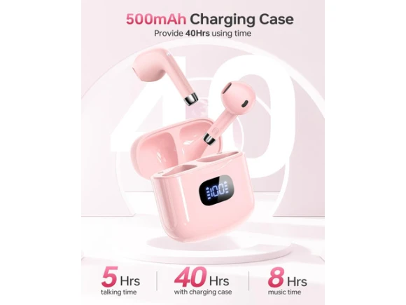 Pink Wireless Earbuds — Wireless Earbuds, Trisvision