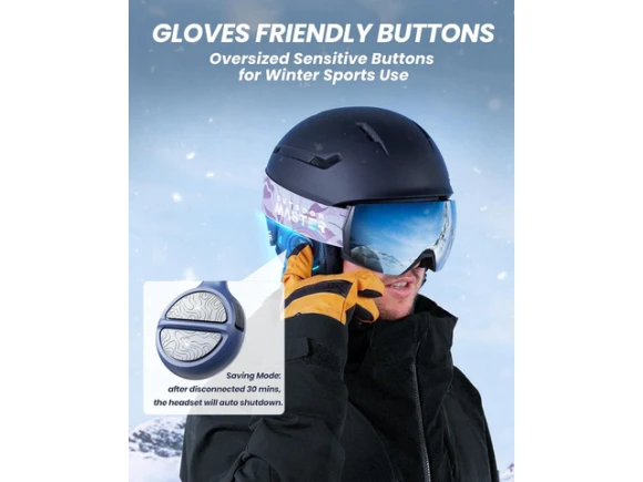 Ski Helmet Drop-in Headphones — Wireless Earbuds, OutdoorMaster