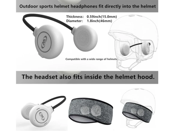 True wireless Bluetooth helmet speakers — Wireless Earbuds, Trisvision
