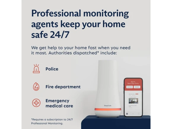 Wireless Home Security System, 8-Piece, White — Starter Kit, SimpliSafe