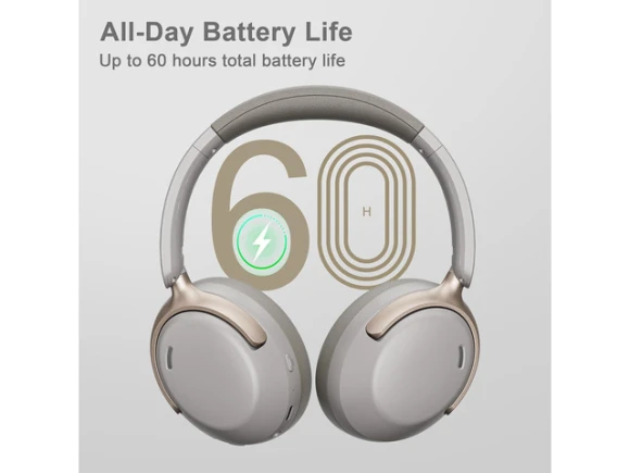Wireless Over-Ear Headphones, QC30, Dunes Grey, with Case — Wireless Earbuds, LORELEI