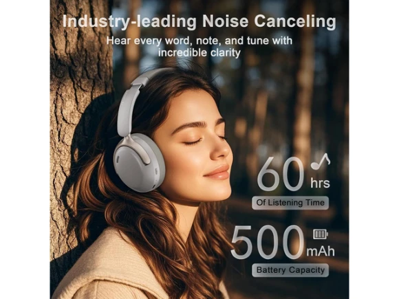 Wireless Over-Ear Headphones, QC30, Dunes Grey, with Case — Wireless Earbuds, LORELEI