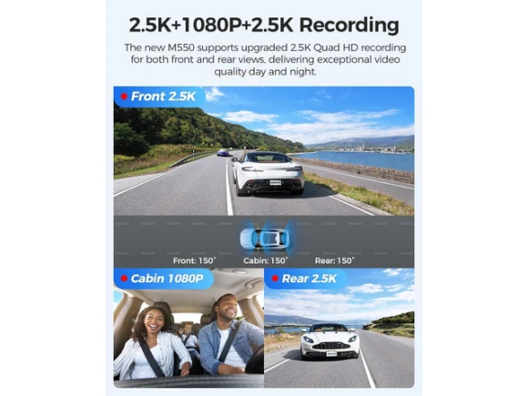 3-Channel Dash Cam with 4K — Dash Cam, AZDOME