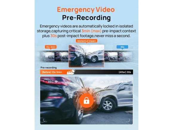 4K Front and Rear Dash Camera with 128GB Card — Dash Cam, 70mai