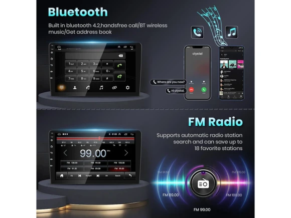9-Inch Android Car Stereo for Toyota RAV4 (2003–2005) — Car Infotainment System, Podofo