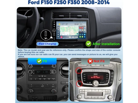 Car Radio for Ford F150 (2004-2008) and Ford F250/F350 (2006-2014) — Car Infotainment System, Trisvision