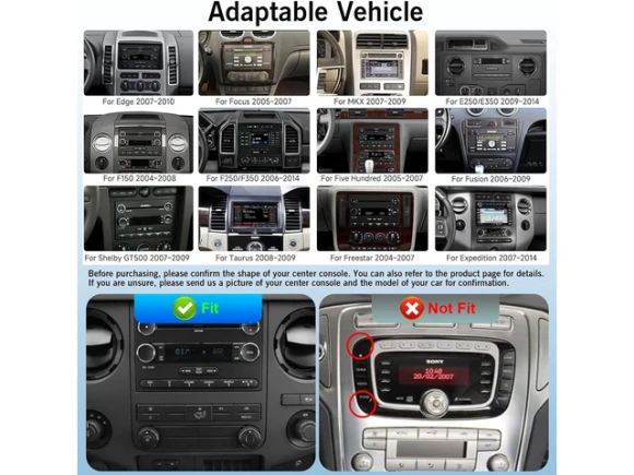 Car Radio for Ford F150 (2004-2008) and Ford F250/F350 (2006-2014) — Car Infotainment System, Trisvision