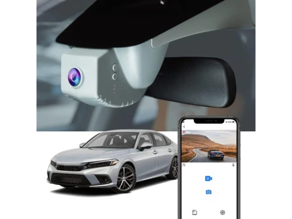 Dash Cam for Honda Civic 2022-2026 & Type R Si, Black Cover, 64GB Card — Dash Cam, Fitcamx