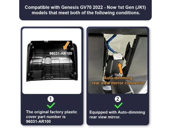 Dash Camera with 64GB Card for Genesis GV70 — Dash Cam, Fitcamx