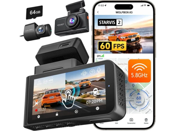 Dash Camera with 64GB Card — Dash Cam, WOLFBOX