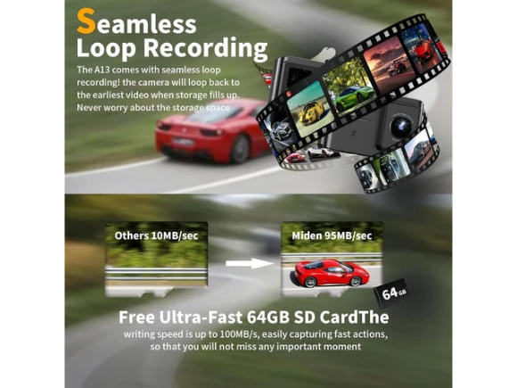 Dual-Channel Dash Camera with Front and Rear Recording — Dash Cam, Trisvision